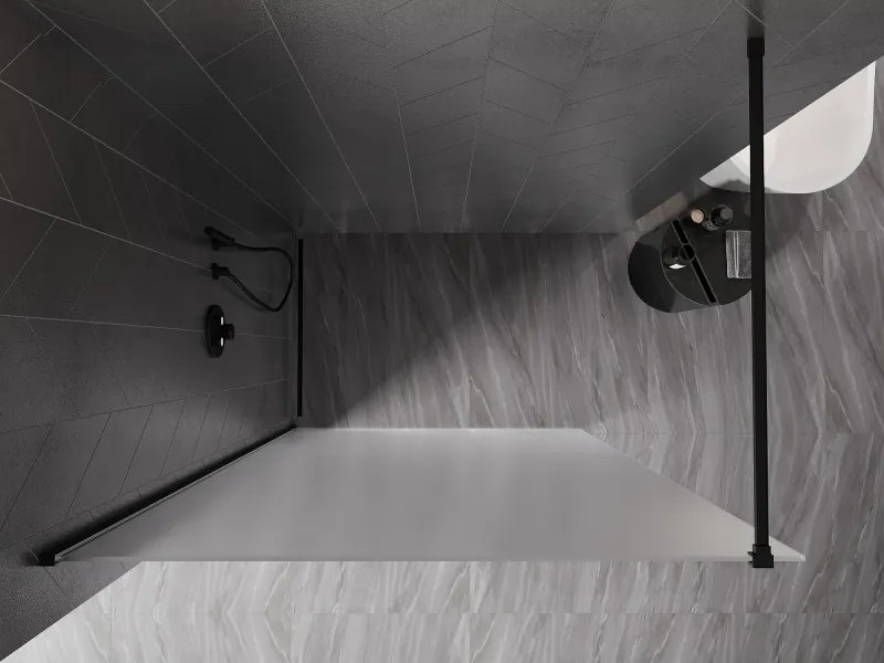 Mexen Kioto-X, sprchová zástena 110 x 200 cm, 10mm sklo námraza, čierny profil, 800-110-101-70-30-X
