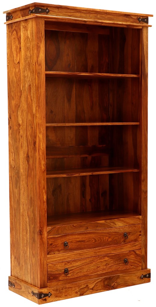 furniture-nabytek.cz - Knihovna rustikální z dřeva palisandr 100x200x45
