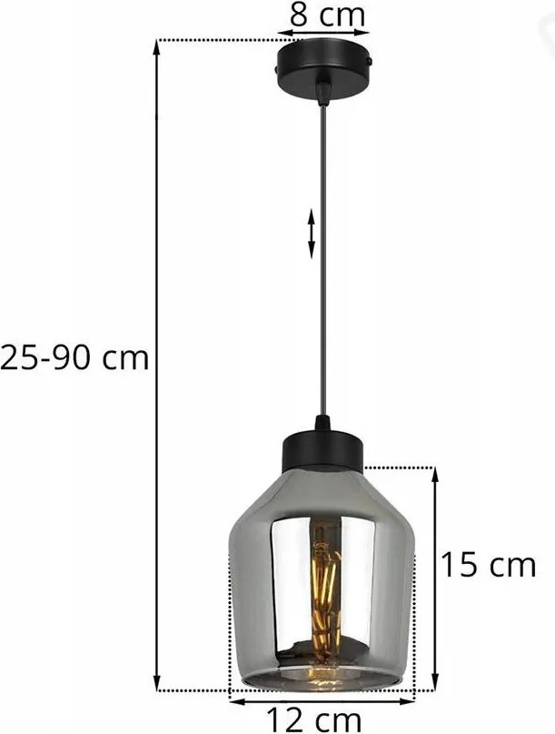 Závesné svietidlo Rijeka 1, 1x medové sklenené tienidlo, b