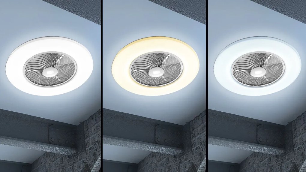 Toolight Toolight, LED stropné svietidlo s ventilátorom + diaľkové ovládanie APP1551-C, biela, OSW-05180