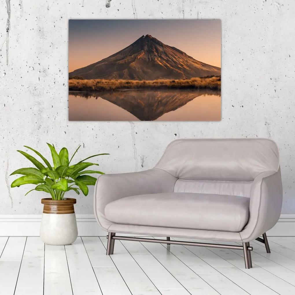 Obraz odrazu hory Taranaki, Nový Zéland (90x60 cm)