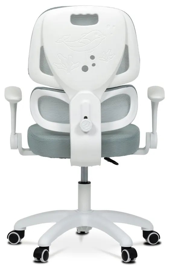 Detská pracovná stolička NANDU — sieť / látka, mentolová