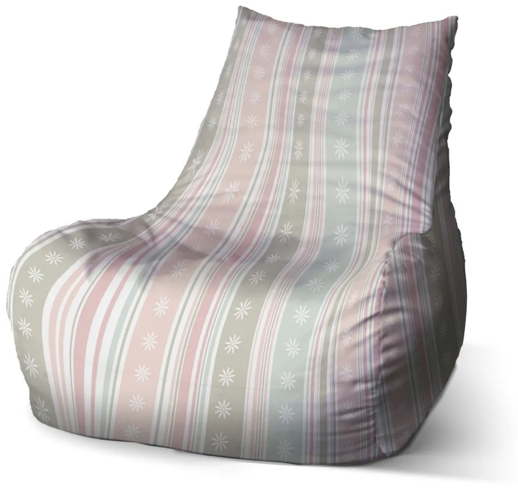 Sablio Sedací vak Bean Pruhy a bodky - 100 x 90 x 45 cm