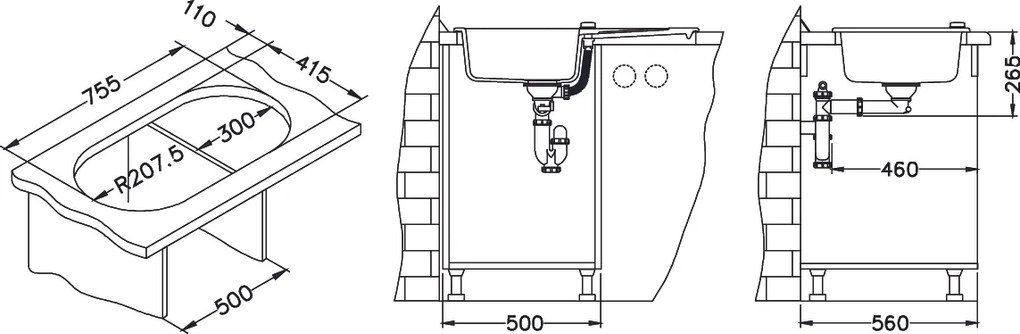 ALVEUS CZ NIAGARA 40 G-91 černá (780x435mm)+ pop- up sifon