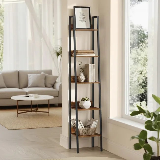 Polica RIVEN RUSTIC hnedá