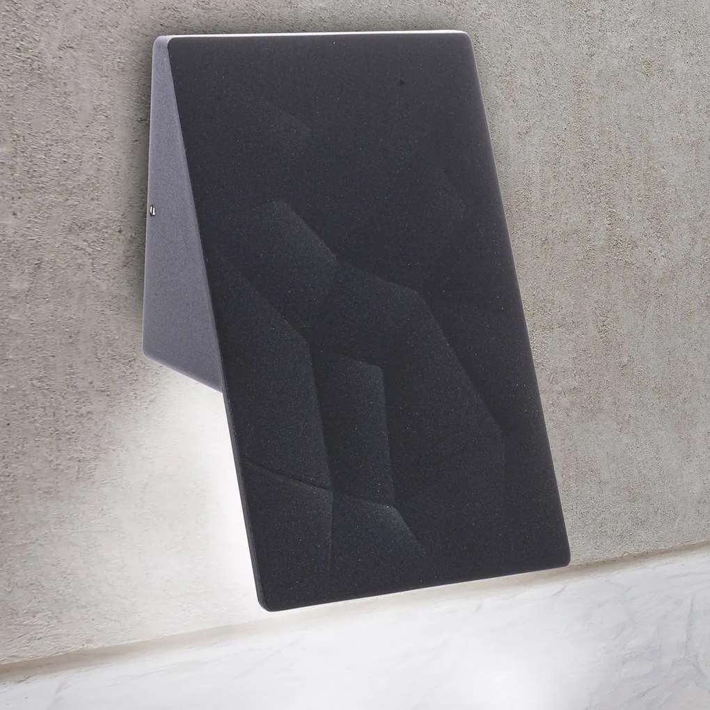 Exteriérové nástenné LED svietidlo Cracks, 1x LED 10w, tmavosivá