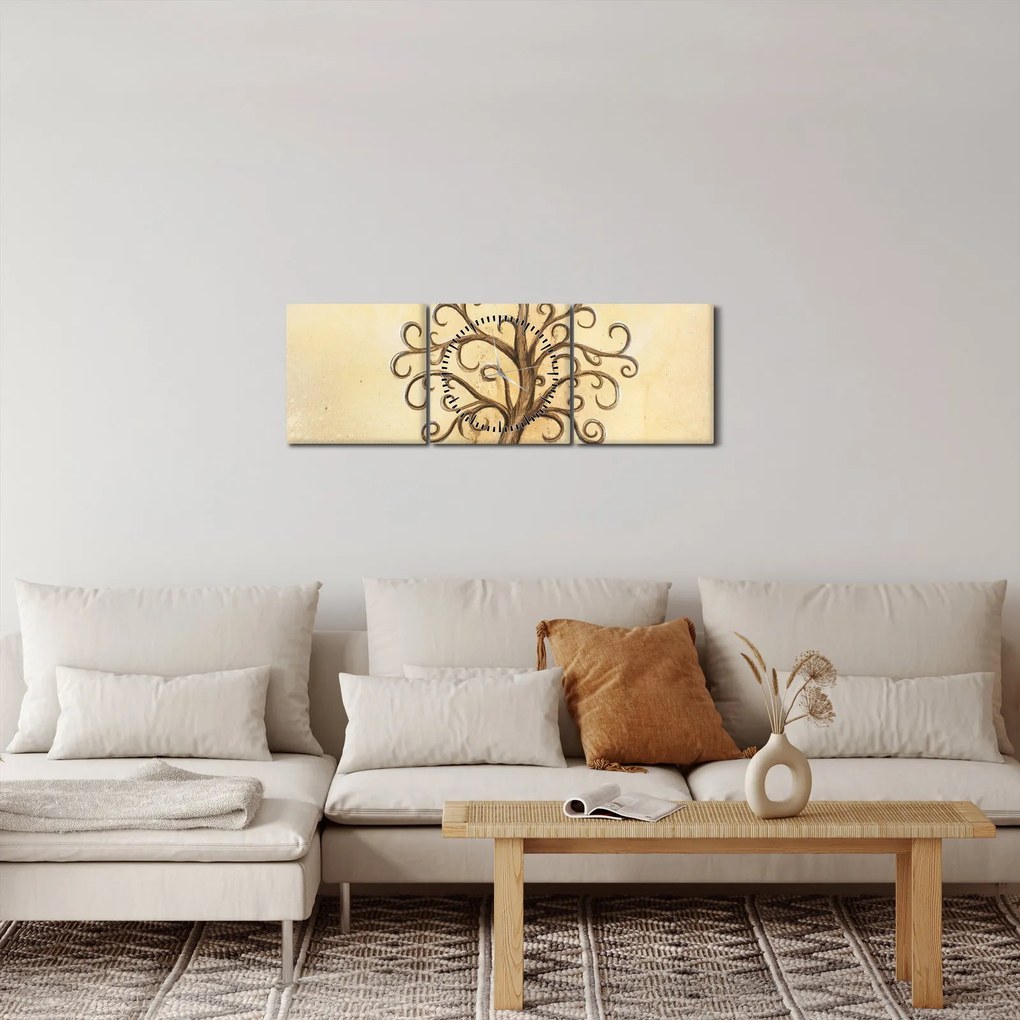 Obraz - Strom života (s hodinami) (90x30 cm)