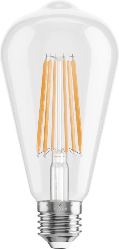 Mexen Vintis, LED filamentová žiarovka E27, ST64, 10 W, teplá biela 2700K, číra, L152-E27-1027-00