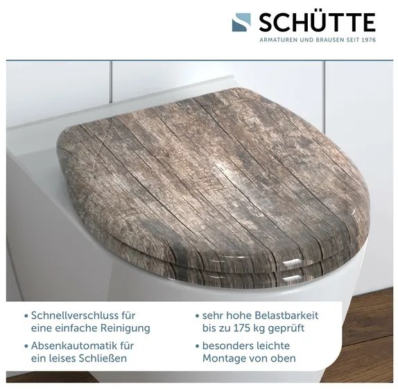 Schütte WC sedadlo z duroplastu (vzhľad dreva)  (100335933)