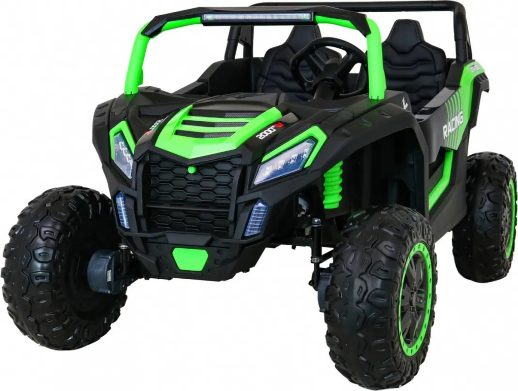 Ramiz Buggy ATV Racing pre 2 deti Zelená + pohon 4x4 + diaľkové ovládanie + pomalý štart + MP3 LED