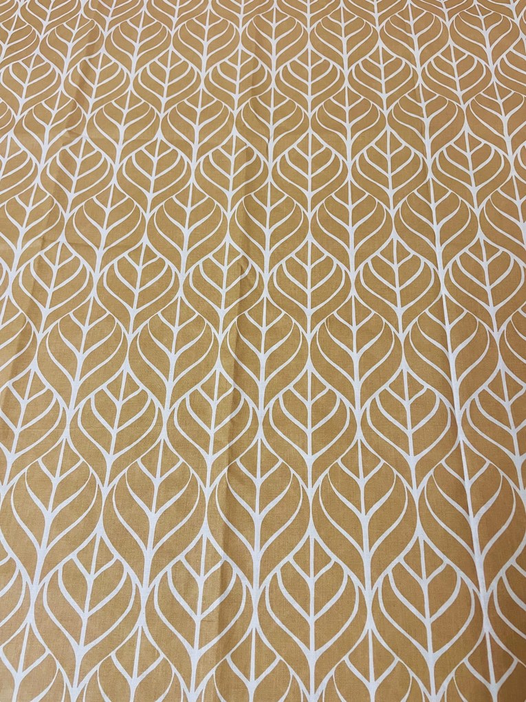 Obliečky bavlnené Leaf hnedý 140x200cm+90x70cm TiaHome