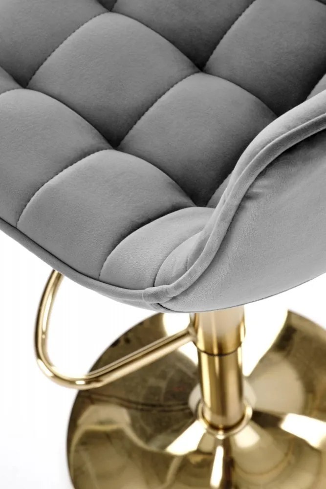 Barová stolička DREY II – kov, látka, zlatá/tmavo šedá