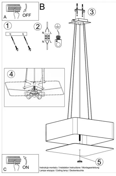 Sollux SL.0774 - Luster na lanku LOKKO 5xE27/60W/230V 45 cm čierna