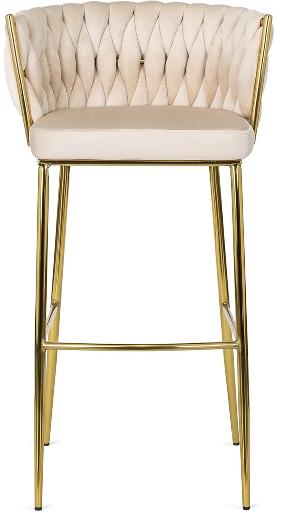Barová židle Flores 60 cm krémová/zlatá