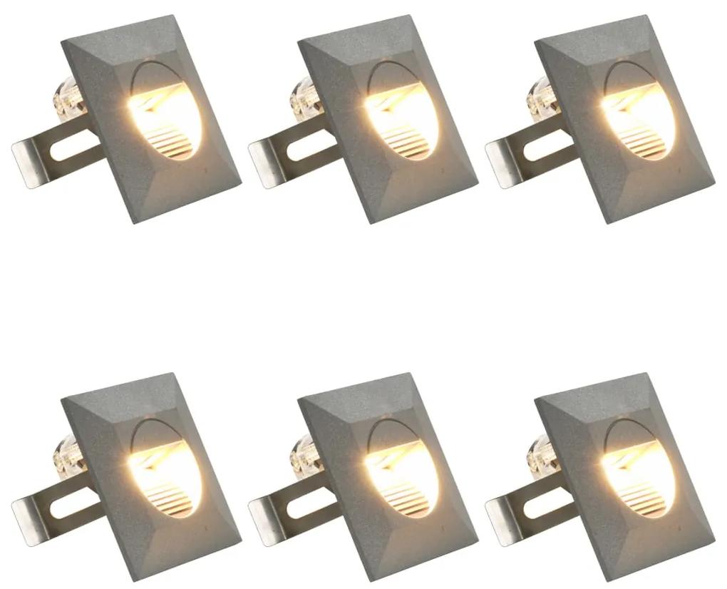 vidaXL Vonkajšie nástenné LED svetlá 6 ks, 5 W, strieborné, štvorcové