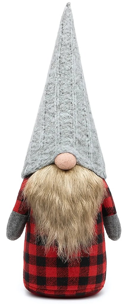 Vianočný škriatok 055 - 40 cm sivý/červený