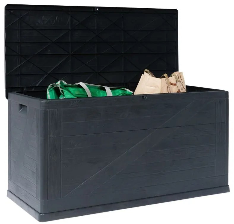 WOOD záhradný plastový úložný box 420 L, grafit