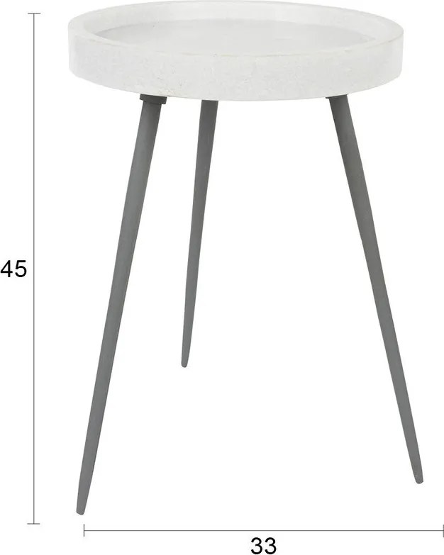 Okrúhly odkladací stolík s mramorovou doskou ø 33 cm Karrara – White Label