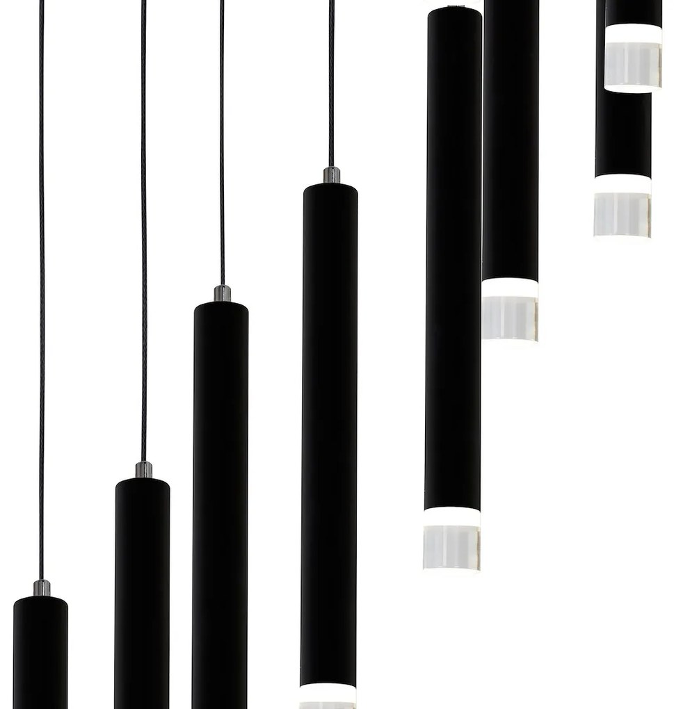 Závesné svietidlo Carbon, 12x biele kovové tienidlo, b