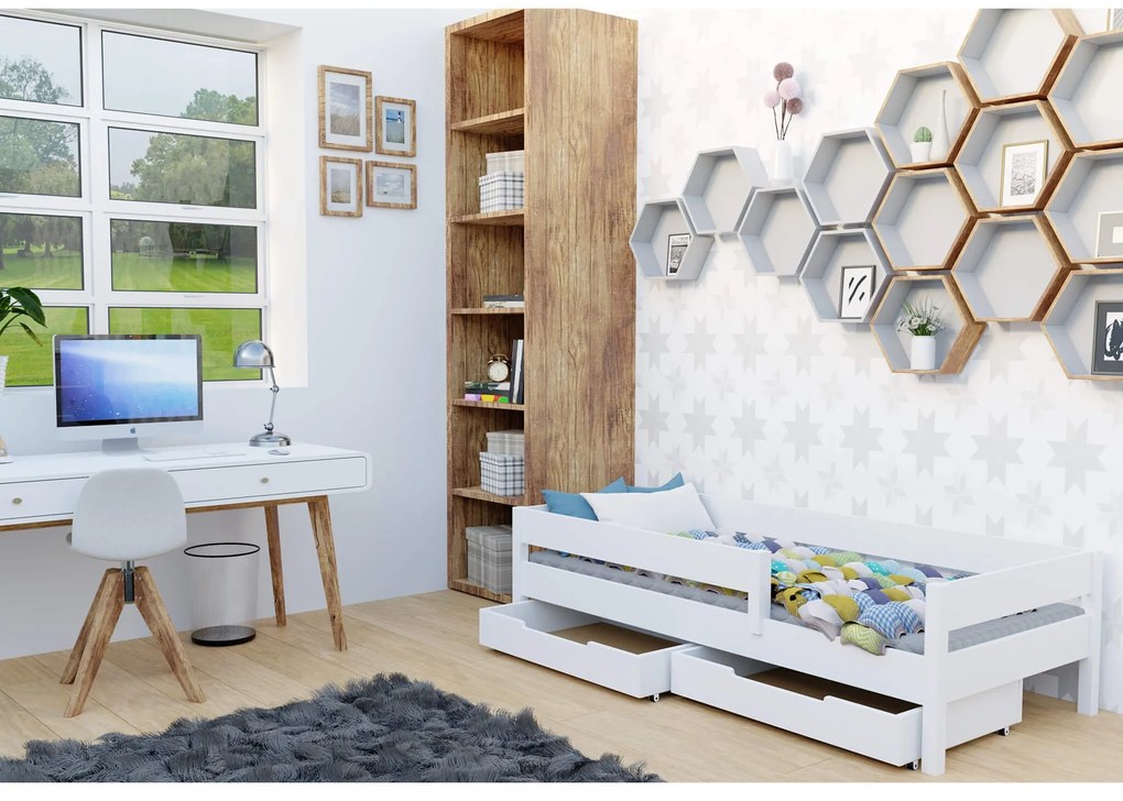 Detská posteľ so zábranou Mix - biela Rozmer: 160x80