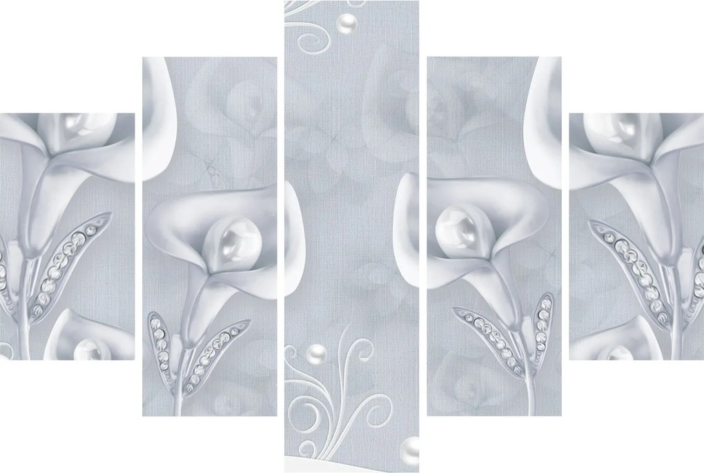 Obraz - Perlové kvety (150x105 cm)