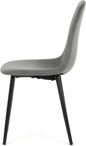 Jedálenská stolička zamatová, sivá CT-V2971 GREY4