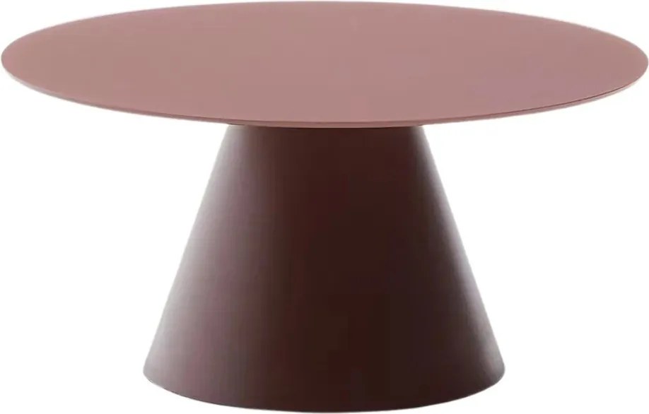 Okrúhly konferenčný stolík so sklenenou doskou v terakotovej farbe ø 80 cm Wilshire – Kave Home