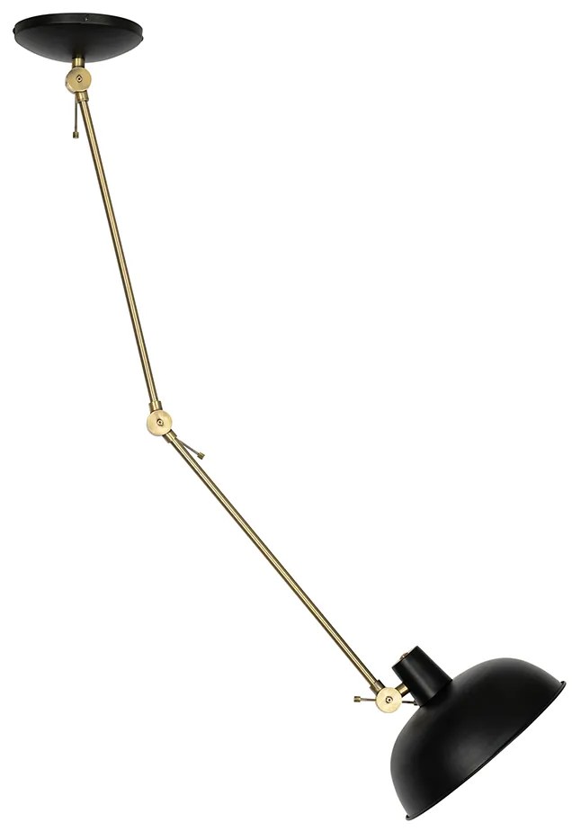 Retro stropné svietidlo čierne s bronzom - Milou