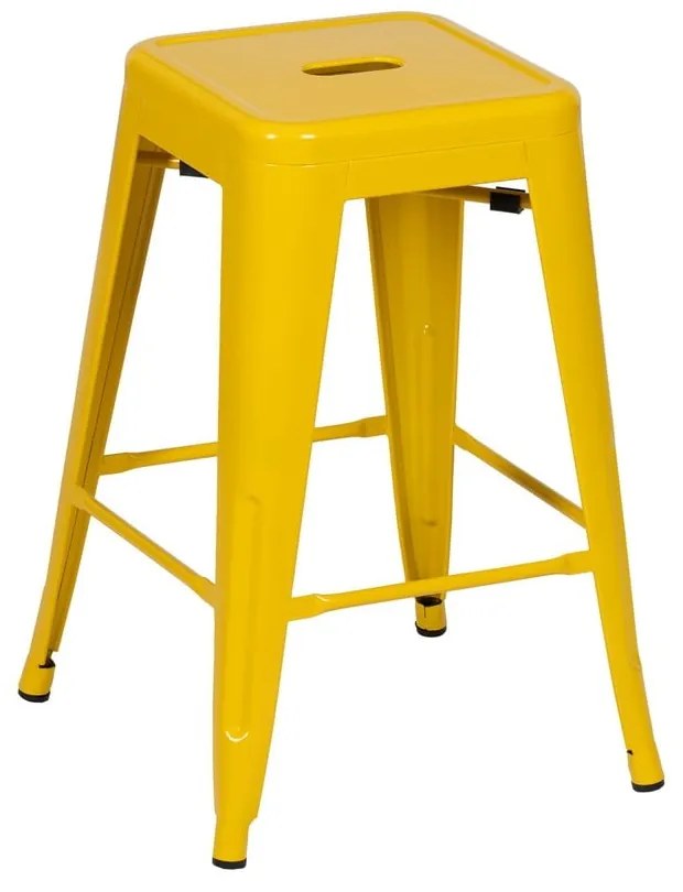 Žlté kovové barové stoličky v súprave 2 ks (výška sedadla 61 cm) – Ixia