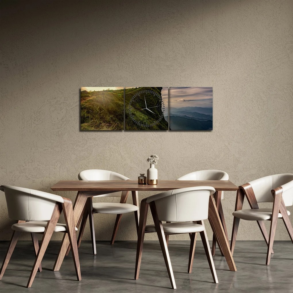 Obraz žien na útese (s hodinami) (90x30 cm)