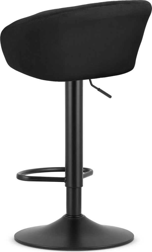 Barová stolička EAST čierny zamat / čierna podnož