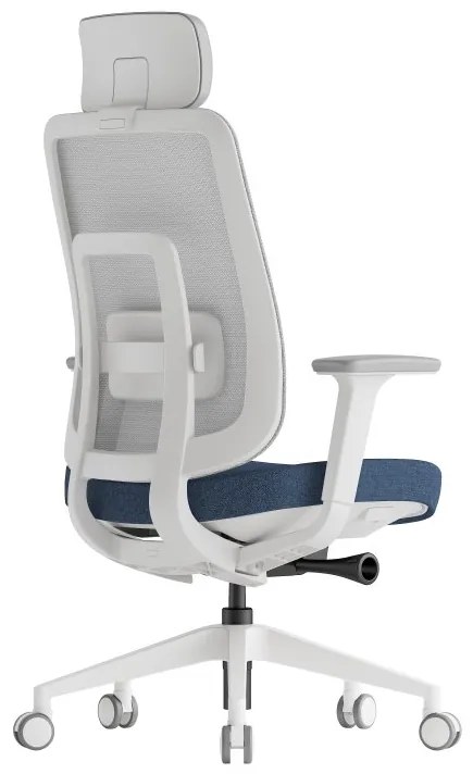 Kancelárska ergonomická stolička K42 White — sieť, látka, biela / viac farieb Modrá