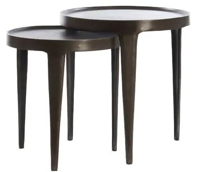 Kovový okrúhly odkladací stolík ø 43 cm Tobias – Light &amp; Living