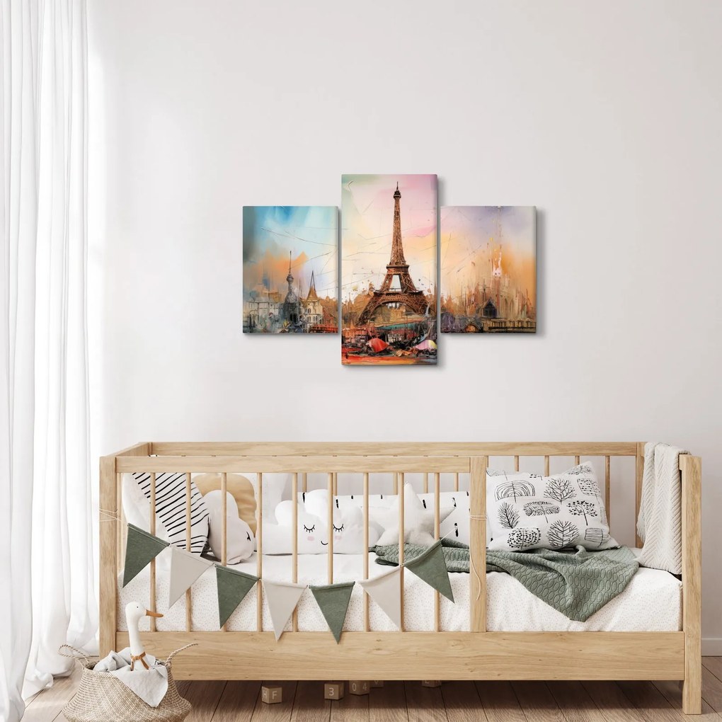 Obraz - Maľba Eiffelovej veže (90x60 cm)