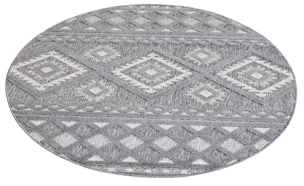 Dekorstudio Okrúhly terasový koberec SANTORINI - 435 antracitový Priemer koberca: 160cm