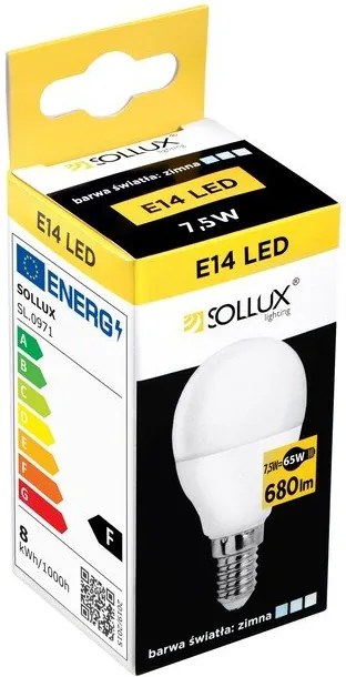Neutrálna LED žiarovka E14, 7,5 W – Sollux