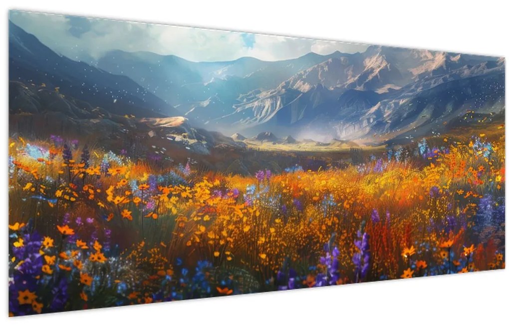 Obraz - Maľovaná horská krajina II. (120x50 cm)