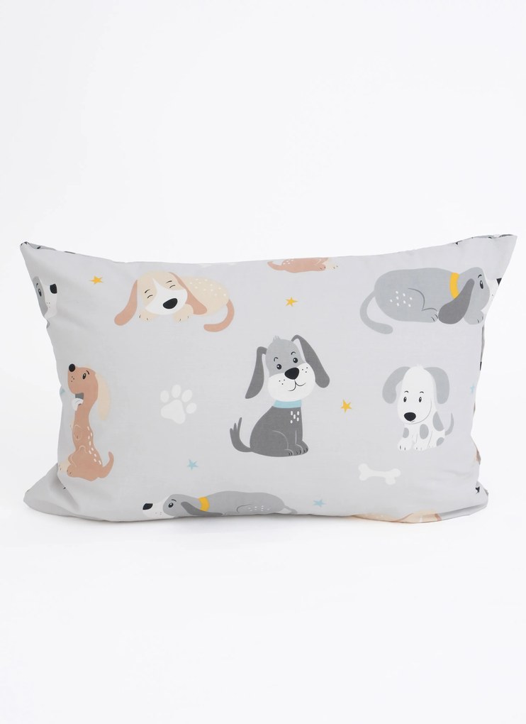 Bavlnená obliečka na vankúš Renforcé 40 × 60 cm - Psíci sivé