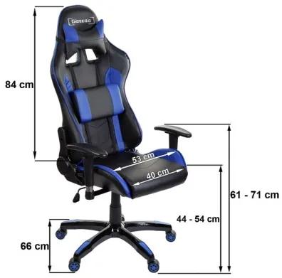 Sammer Polohovateľná herná stolička v modrej farbe GSA048