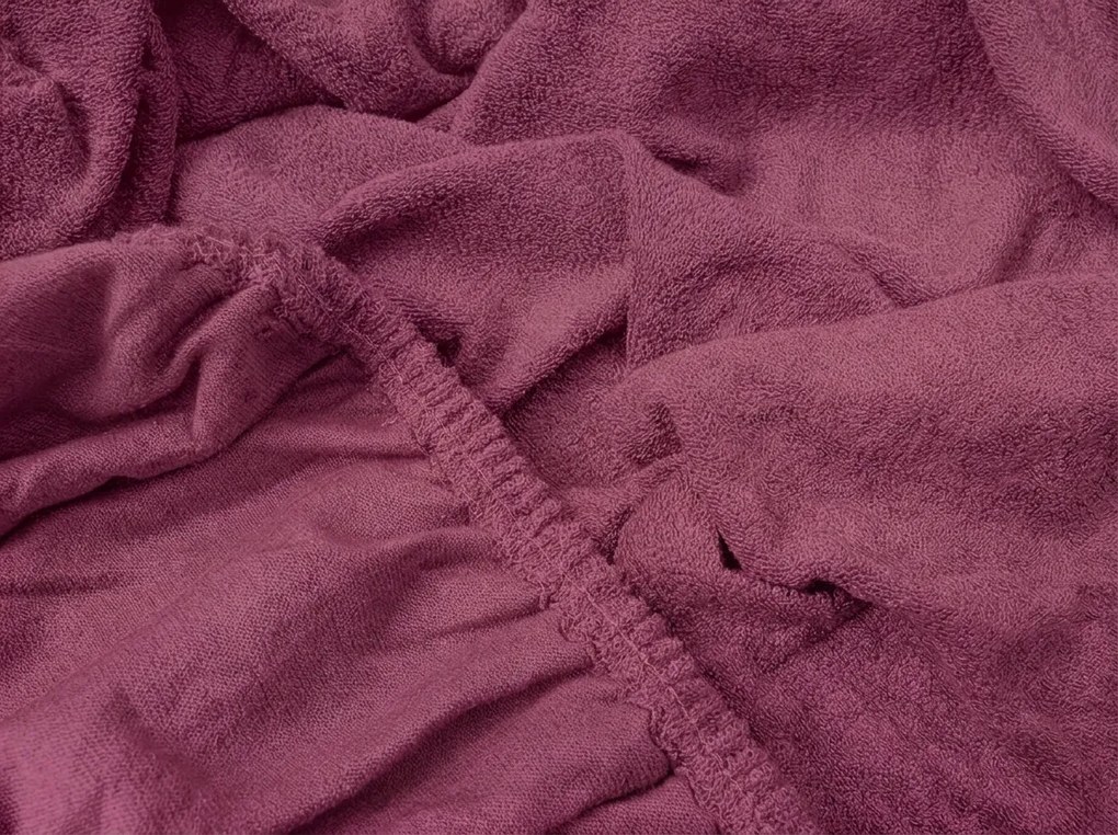 Froté plachta do detskej postieľky PREMIUM 60x120 cm vínové