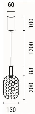 LED Luster na lanku PERFORATO LED/6,3W/230V 3000K zlatá pr. 13 cm
