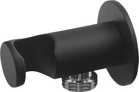 Sapho Držiak sprchy okrúhly, pevný, s vyústením, čierna mat SG203NE