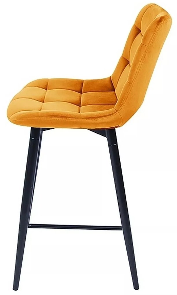 Sametová barová židle CHIC 90 cm černá