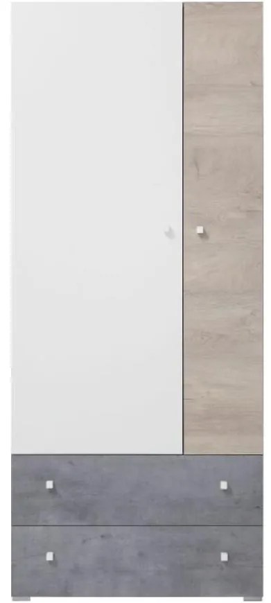 Skriňa Sigma betón/biela/dub 80 SI3