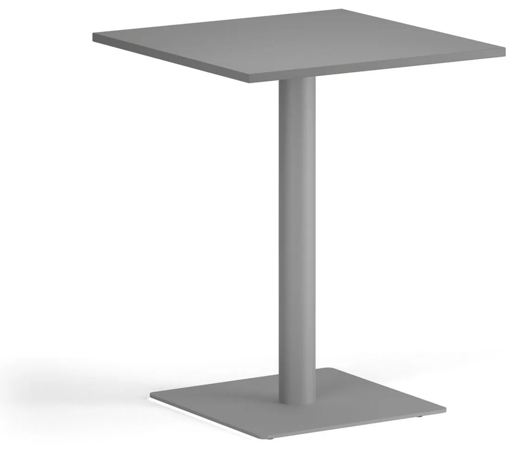 Konferenčný stolík ENZO, 60x60 cm, sivostrieborná podnož, grafit