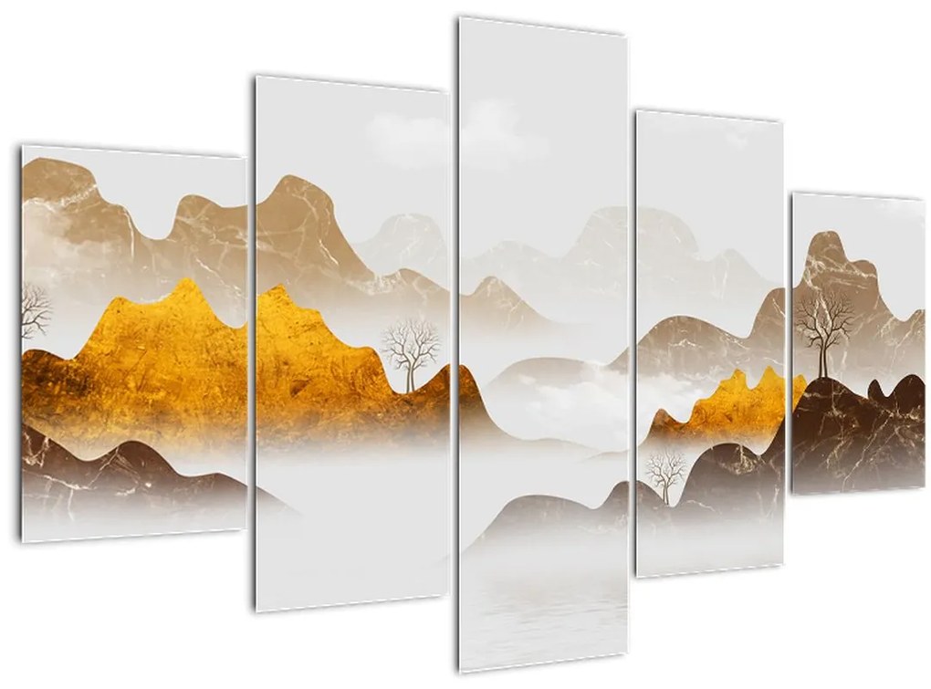 Obraz - Hory v hmle (150x105 cm)