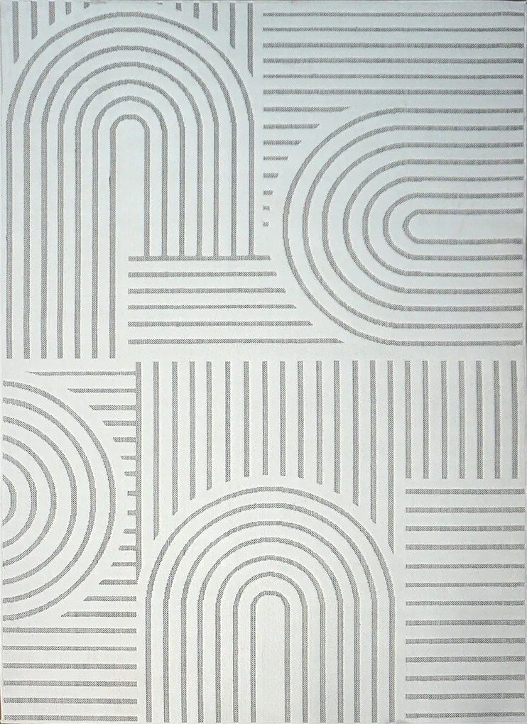 BE Koberec Kolekcia Zen Garden 2405 WHITE – biely obdĺžnikový Rozmer: 120x180 cm