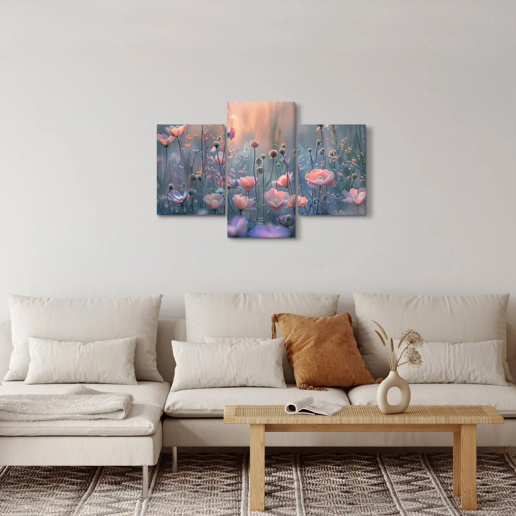 Obraz - Kvety v pastelových farbách (90x60 cm)