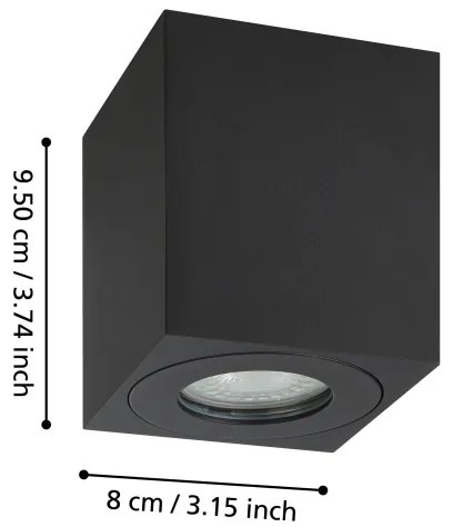 Eglo 901029 - Vonkajšie bodové svietidlo TORRECOLA 1xGU10/5W/230V 8x8cm IP44