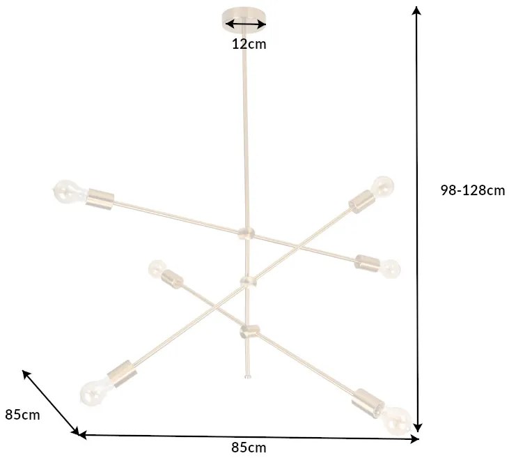 Závesná lampa variácia zlatá
